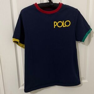Polo by Ralph Lauren Kids' Navy T-Shirt with Red, Yellow, and Green Accents